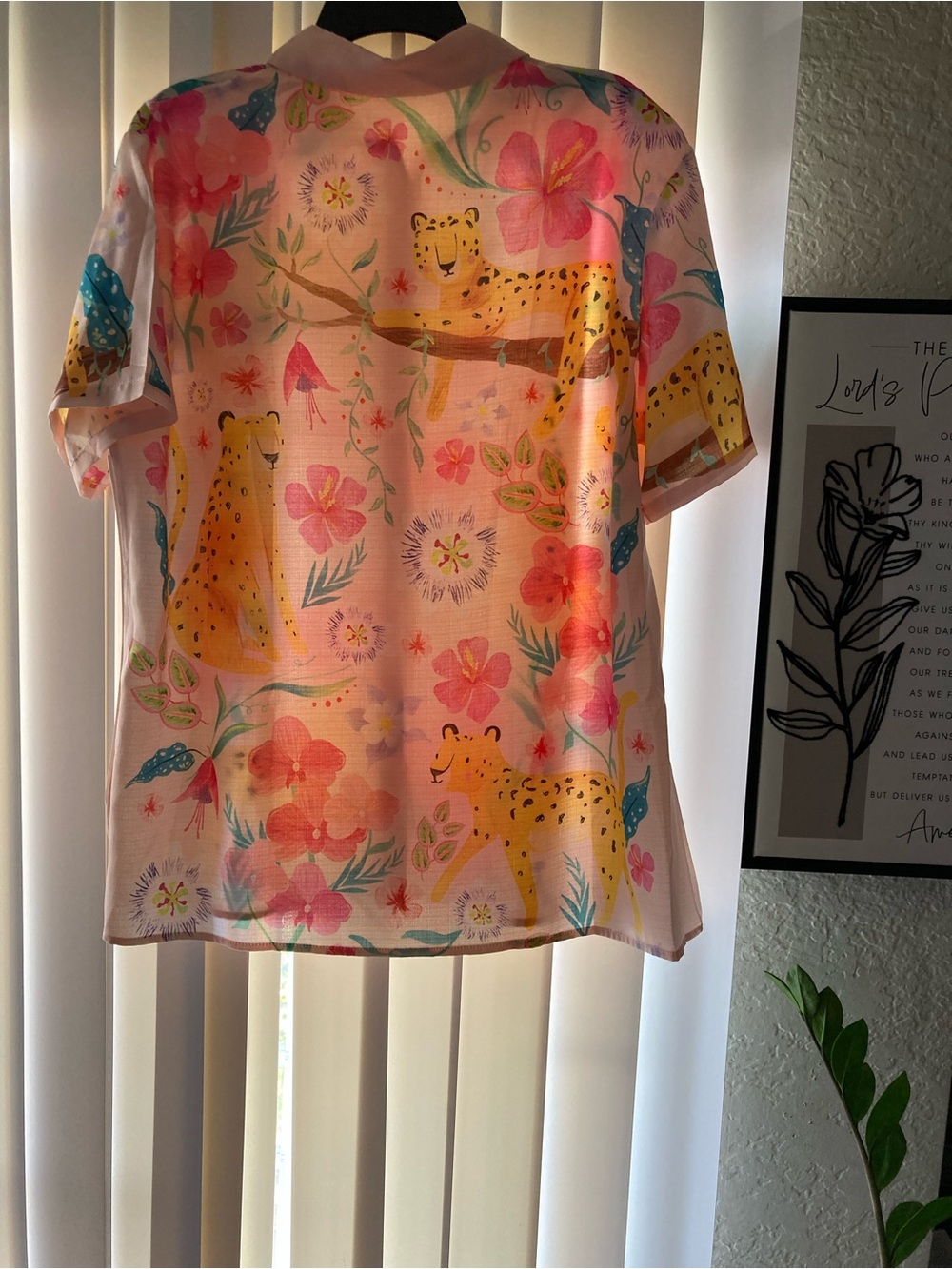 Women’s Pink Floral & Leopard Sleep Top